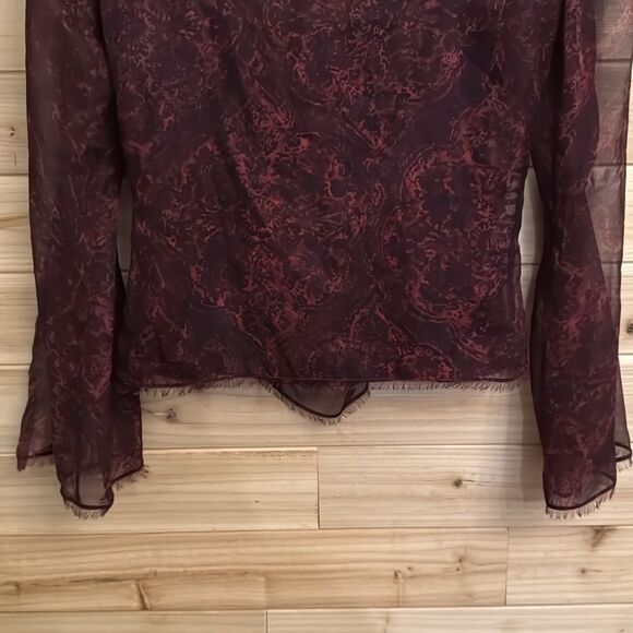 Ellie Tahari Sz Small Silk Whimsigoth Dark Romantic Y2K Babydoll Empire Blouse - Picture 9 of 14